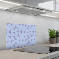 KitchenYeah Spatscherm 60x40 cm - Zelfklevende achterwand Blokken - Blauw - Paars - Patroon - Keuken muurbeschermer - Spatwand fornuis