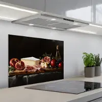 KitchenYeah Spatscherm 70x50 cm - Zelfklevende achterwand Stilleven - Vintage - Borrelplank - Keuken muurbeschermer - Spatwand fornuis