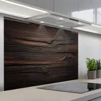KitchenYeah Spatscherm 120x80 cm - Zelfklevende achterwand Hout - Grillige nerven - Keuken muurbeschermer - Spatwand fornuis