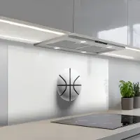 KitchenYeah Spatscherm 120x60 cm - Zelfklevende achterwand Basketbal - Wit - Schaduw - Lijnen - Keuken muurbeschermer - Spatwand fornuis