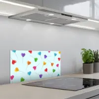 KitchenYeah Spatscherm 70x30 cm - Zelfklevende achterwand Lolly - Regenboog - Snoep - Keuken muurbeschermer - Spatwand fornuis