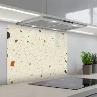 KitchenYeah Spatscherm 90x70 cm - Zelfklevende achterwand Terrazzo - Decoratie - Tegels - Patronen - Keuken muurbeschermer - Spatwand fornuis