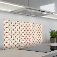 KitchenYeah Spatscherm 100x50 cm - Zelfklevende achterwand Chic - Bloemen - Patroon - Keuken muurbeschermer - Spatwand fornuis
