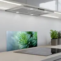 KitchenYeah Spatscherm 70x30 cm - Zelfklevende achterwand Blad - Plant - Groen - Textuur - Keuken muurbeschermer - Spatwand fornuis