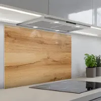 KitchenYeah Spatscherm 90x60 cm - Zelfklevende achterwand Houtlook - Bruin - Hout - Keuken muurbeschermer - Spatwand fornuis
