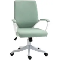 Merax Ergonomische Bureaustoel met Schommelfunctie - Verstelbare Hoogte - Draaibare Home Office Stoel met Lendensteun en Wielen - Groen - 120 kg