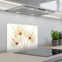 KitchenYeah Spatscherm 60x45 cm - Zelfklevende achterwand Zonlicht - Paardenbloemen - Natuur - Botanisch - Keuken muurbeschermer - Spatwand fornuis