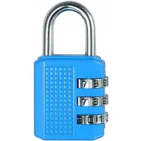 Handmet Cilinder Kettingslot met Cijfergleuf - Blauw - 35mm