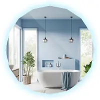 Tulup LED Spiegel - Abstracte LED Spiegel Hoekig - 80 cm x 80 cm - Wandspiegel Geometrisch LED - Exclusieve Vorm Spiegel LED - LED-spiegel voor Gang - Koel Wit 6500K
