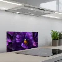 KitchenYeah Spatscherm 60x30 cm - Zelfklevende achterwand Paars - Viool - Diepte - Keuken muurbeschermer - Spatwand fornuis