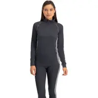 Nomad Zip-Neck Thermoshirt Dames | Grijs | XL | Naadloze Basislaag met Ritskraag | Warm, Ademend & Sneldrogend | Voor Hiken, Skiën & Dagelijks Gebruik