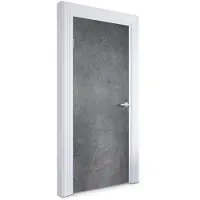 Wallfluent Deursticker - Grijze betontextuur Deur Sticker - 85 x 205 cm - Grijs Deurfolie - Moderne Deur Sticker - Imitatietextuur Deur plakfolie - Deursticker voor de Slaapkamer - Deurposter