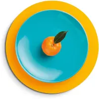 KitchenArt - Citrus Pop Plate - Muurcirkel Binnen - ø 40 cm - Wandcirkel - Mét Ophangsysteem - Wanddecoratie - Muurdecoratie