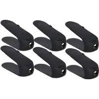 Gerimport Schoenenopbergers - 6x - voor schoenen - zwart - kunststof - ruimtebesparend - schoenenrek - 11 x 26 x 10 cm