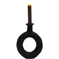 Vase the World Kandelaar Rocha | Small | Zwart | L16 x B4 x H21 cm