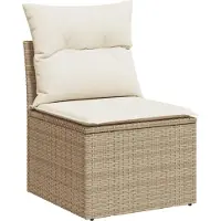 vidaXL 7-delige Loungeset met kussens poly rattan beige