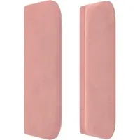 vidaXL Hoofdbord met randen 163x16x118/128 cm fluweel roze
