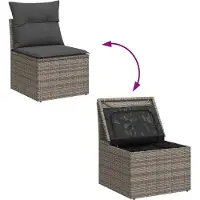 vidaXL Tuinbank Set 5 st Grijs poly rattan