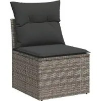 vidaXL 5-delige Loungeset met kussens poly rattan grijs