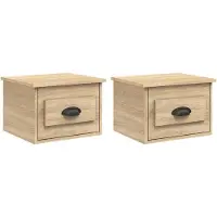 vidaXL Nachtkastjes 2 st wandgemonteerd 41,5x36x28 cm sonoma eiken