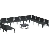 vidaXL Tuinset met 11 delen, zwart, staal