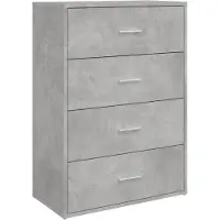 vidaXL Dressoirs 2 st 60x31x84 cm bewerkt hout betongrijs