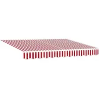 vidaXL Uitschuifbare luifel Rood en Wit 300 x 250 cm Stof en Metaal
