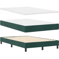 vidaXL LED Box Spring Bed Donkergroen 120 x 190 cm Fluweel