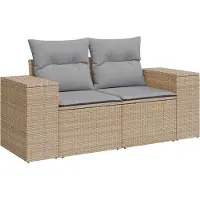vidaXL Tuinbank Set 11 st Beige poly rattan