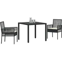 vidaXL Tuin Eettafel Set 3 st Bruin poly rattan
