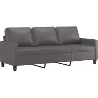 vidaXL Driezitsbank 180 cm kunstleer grijs