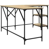 vidaXL Bureau 139x139x75 cm bewerkt hout sonoma eikenkleurig