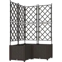 vidaXL Plantenbak 3 st Bruin 80 x 80 x 143 cm PP