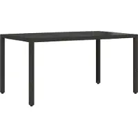 vidaXL Tuin Eettafel Set 5 st Zwart poly rattan