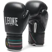 Leone1947 Flag Leather Artificial Boxing Gloves Zwart 10 oz