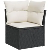 vidaXL 10-delige loungeset voor de tuin met kussens, zwart, polyrotan