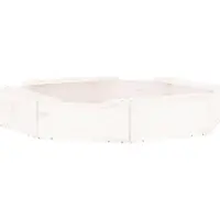 vidaXL Zandbak met bankjes achthoekig massief grenenhout grijs