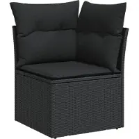 vidaXL 10-delige Loungeset met kussens poly rattan zwart