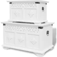 vidaXL Opbergkisten set wit 2 st