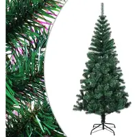 vidaXL Kunstkerstboom met iriserende uiteinden 240 cm PVC groen