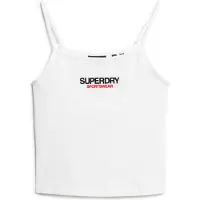 Superdry Dames T-shirt met Sportswear-logo in wit (S), Casual, Katoen, Mouwloos / spaghettibandjes W6011836A