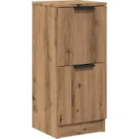 vidaXL Dressoirs, 2 stuks, ambachtelijk eikenfineer, 30x30x70 cm, houtvezelplaat