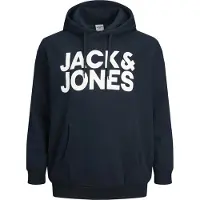 Jack&Jones PLUS Plus Size Logo Hoodie EU5XL US3XL Blauw