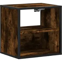 vidaXL Nachtkastje wandgemonteerd 40x31x39,5 cm gerookt eikenkleurig
