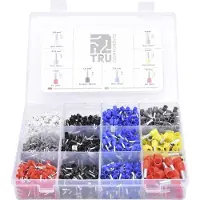 TRU COMPONENTS TC-12888372 Assortiment adereindhulzen 0.5 mm², 0.75 mm², 1 mm², 1.5 mm², 2.5 mm², 4 mm², 6 mm², 10 mm² Deels geïsoleerd 1800 stuk(s)