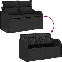 vidaXL Tuinbank Set 8 st Zwart poly rattan