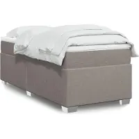 vidaXL Boxspring met matras stof taupe 200x200 cm