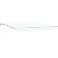 vidaXL Uitschuifbare luifel Wit 400 × 350 cm Stof en Aluminium