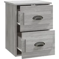 vidaXL Nachtkastje wandgemonteerd 41,5x36x53 cm grijs sonoma eiken