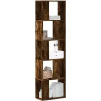 vidaXL Boekenkast 5-laags 45x23,5x162,5 cm bewerkt hout gerookt eiken